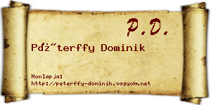 Péterffy Dominik névjegykártya